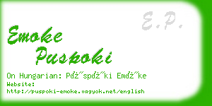 emoke puspoki business card